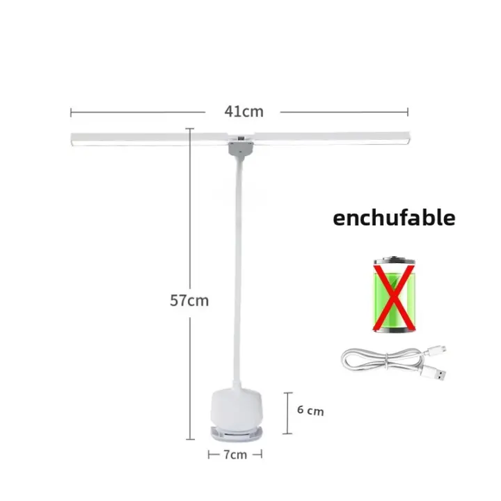 Lámpara De Lectura LED Doble Con Pinza Y Control Táctil Dimmer Luz Protección Ocular Para Dormitorio Estudio Oficina - 1