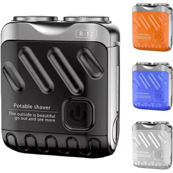Afeitadora eléctrica para equipaje R-12, nueva afeitadora de barba (2025), diseño mini y portátil, ideal para viajes, ideal para hombres, resistente al agua, la mini afeitadora eléctrica favorita de los hombres (naranja) - 1