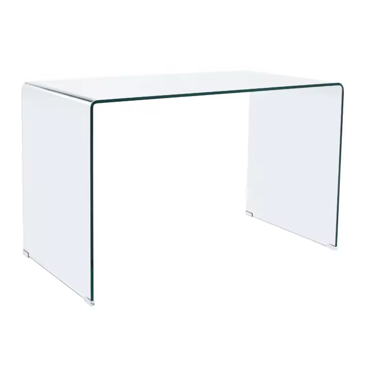 Duehome - Mesa de Estudio Note 120cm - Cristal Templado Transparente - Diseño Uniforme - Fácil de Limpiar - 1