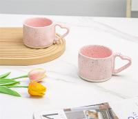 Taza De Café De Cerámica De 300ml Estilo Ins Forma De Corazón Con Mango Para Desayuno Leche Y Avena Regalo De San Valentín Universal Tamaño 9.3x7cm - details 5