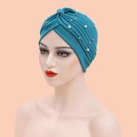 1PC Turban Musulmán De Moda Con Perlas Hijab Interna Para Mujer Arabesca Cubierta De Cabeza Femme Wrap Headwear Polyester - details 8