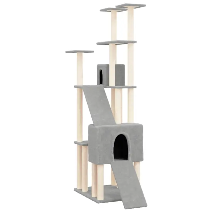 Rascador para Gatos con postes de ISAL gris Claro 190 cm - 1