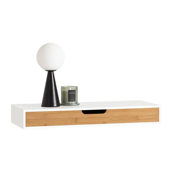 SoBuy FRG93-WN  Estante de Pared con Cajón Estante Estantería para la Sala Estilo Moderno, ES - 1