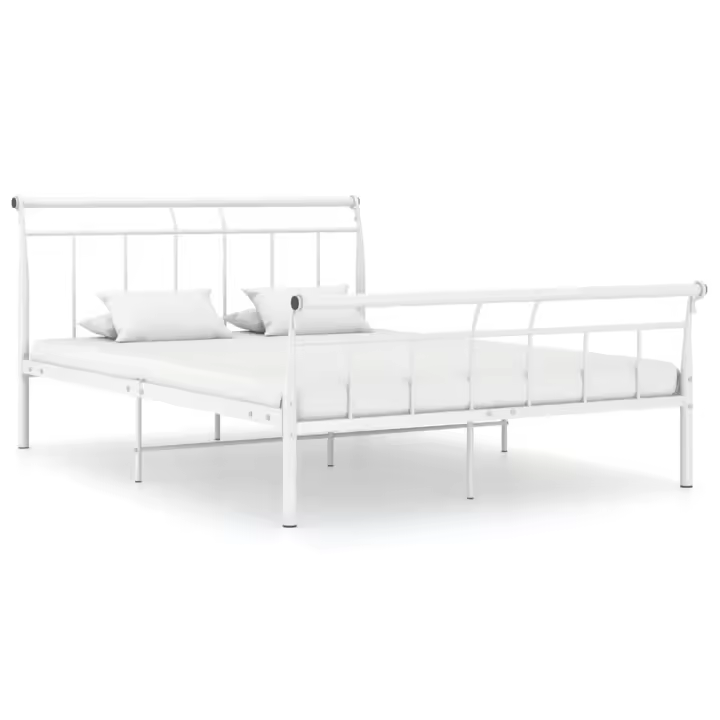 vidaXL Estructura de cama sin colchón metal blanco 140x200 cm - 1