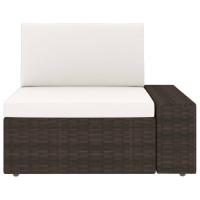 vidaXL Sofá seccional esquina y reposabrazos izq. ratán sintético Negro, Marrón, Gris Conjunto Terraza Muebles Jardín Exterior Juego de Muebles de jardín Mueble Jardín Exterior Muebles de Salon Exterior - details 2