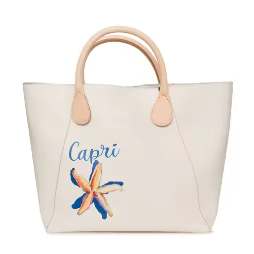 OBAG — Cod. COMP25ST Bolso de mano, mujer, doble mango, bicolor, logotipo impreso, grande, l 33cm - p 17cm - h 30cm - 1