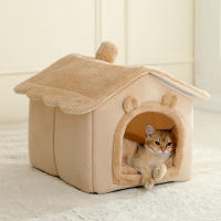 Casa De Mascotas Plegable Para Gatos Y Perros Pequeños Con Sofá Cueva Mueble Para Mascotas Material De Algodón Lavable Y Desmontable - details 0