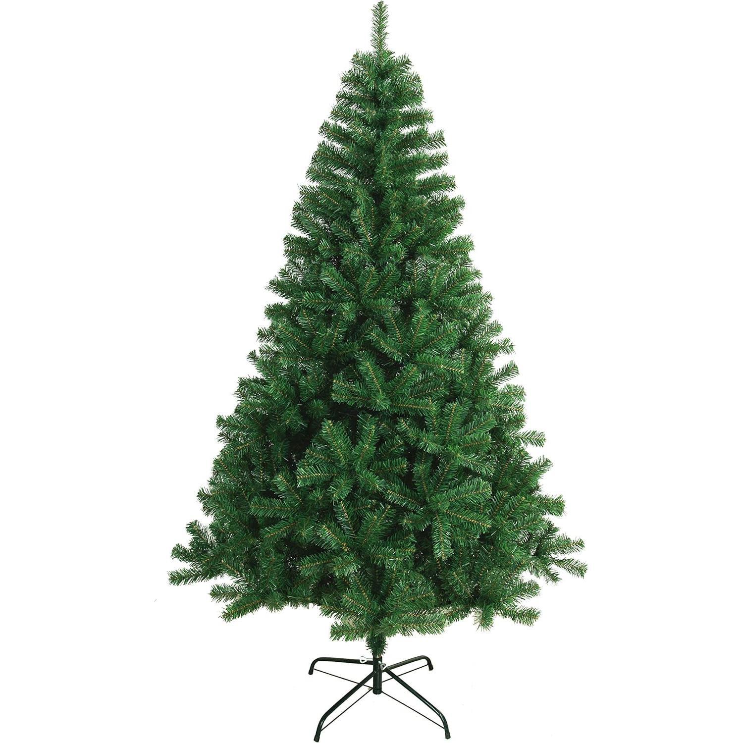 Árbol de Navidad Artificial Abeto de Hoja Espumillón 120/150/180/210/240cm Arboles verde/blanco con Soporte Metálico