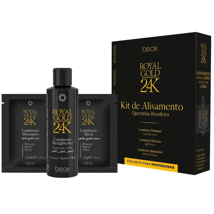 BEOX Royal gold 24k kit de alisamiento queratina brasileira - 1