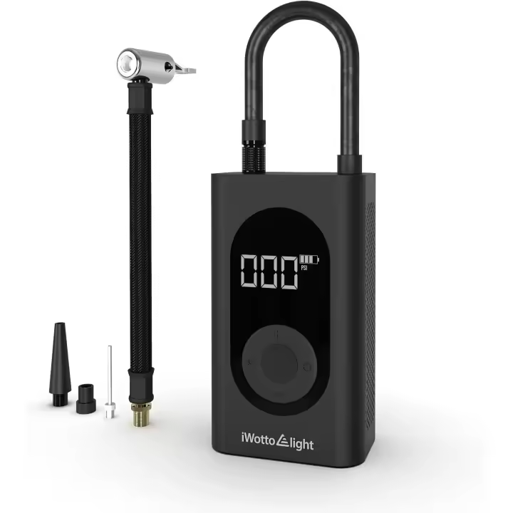 Inflador de Aire Eléctrica Portátil iwotto E light – Inflado Rápido con Pantalla LED y Luz SOS - 1