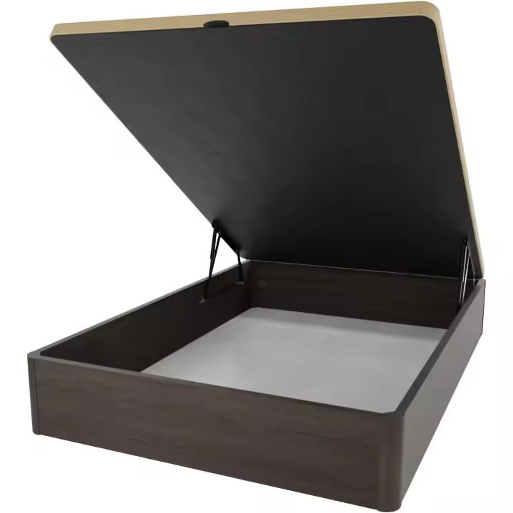 Canapé Abatible de Madera Súper Reforzado con Gran Capacidad, Esquinas Redondeadas, 150 x 190, Wengué - 1