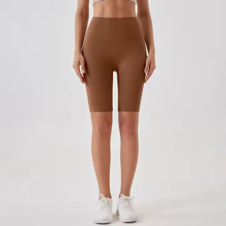 Shorts De Yoga Para Mujer Cintura Alta Transpirables Suaves Talla Ajustada Para Gimnasio Ciclismo Fitness Leggings De Yoga - 1