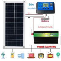 Kit De Panel Solar 1000W Con Inversor 12V Controlador De Batería 10A 60A Para Camping Caravana RV Casa Móvil Al Aire Libre - details 1