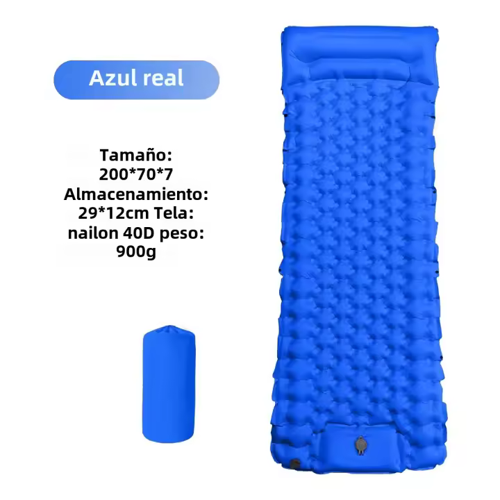 Nueva Manta De Acampar Inflable Al Aire Libre Con Almohada Y Bomba Integrados Espesor Aumentado Para Viajes Senderismo Escalada - 1