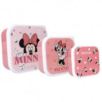 Pack Minnie, Porta Meriendas Minnie, 3 en 1, Fiambrera Minnie, Sandwichera Minnie, Niñas, Niños, Infantil, Color Mix, 12 x 12 x 6 cm. Kiglam - details 0