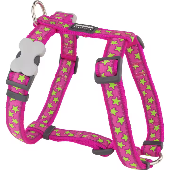 Arnés para Perro Red Dingo STYLE STARS LIME ON HOT PINK 45-66 cm 36-59 cm - 1