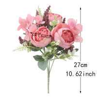 Flores Artificiales De Seda Peonia Y Hydrangea Para Boda Fiesta Vaso Decoración De Hogar Accesorios De Mesa Navidad Guirnalda Scrapbook - details 1