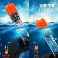 Máscara de snorkel antivaho de un solo tubo, completamente seca, con tres tesoros, gafas de natación de silicona de cara completa, máscara de buceo para adultos - details 2
