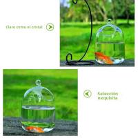 Acuario De Vidrio Transparente Con Soporte Para Decoración De Hogar Forma Redonda/Rectangular Vaso De Peces Con Soporte De Colgante - details 7