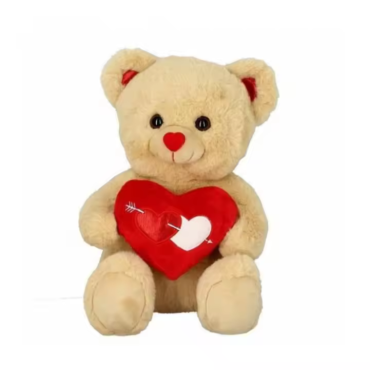 Bimar Oso Marrón de Peluche con Corazón de 42cm - Monedero de Felpa Suave - 1