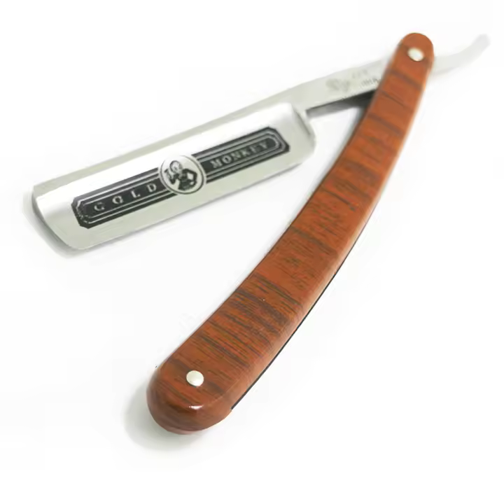 Cuchilla Manual Para Barba De Calidad Profesional Clásica Recta Con Mango De Madera Herramienta De Afeitar Para Hombres En Salón De Belleza - 1