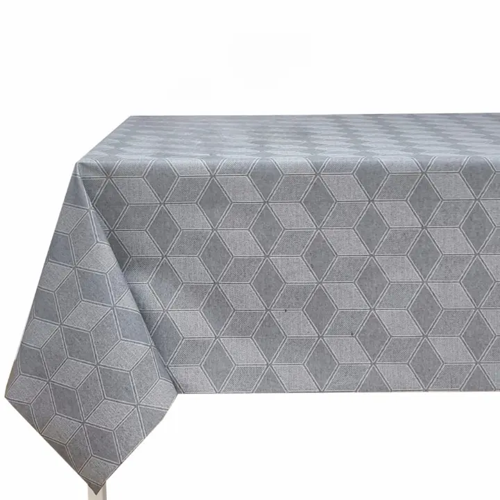 manteles mesa, mantel, Textil de cocina y mesa, mesa comedor, mantel mesa rectangular, Para mesa rectangular, Estilo moderno elegante, Ideal para el hogar interior y exterior, Fácil a limpiar, forma geométrica, rejilla de diamante, Gris，DEU176 NUSCA - 1