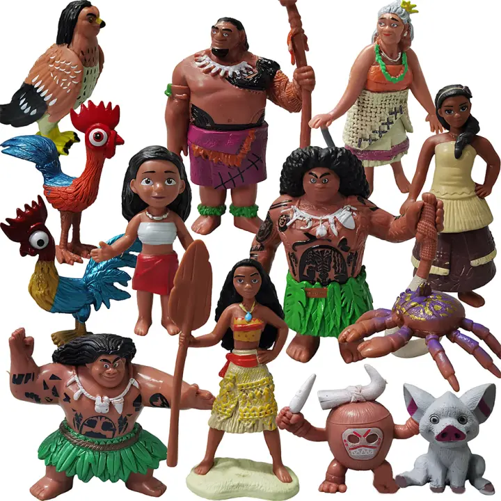 Set De 6/10 Figuras De Acción Disney Moana Con Demigod Maui Moana Waialiki Heihei Regalo De Cumpleaños Para Niños Modelo De Película - 1