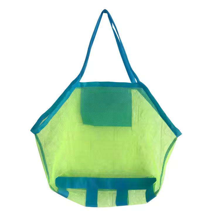 Bolsa De Playa Grande Y Multicolor De Malla Con Agujero De Colgaje Para Almacenamiento Transpirable Y Plegable Para Juguetes Y Sandía - 1