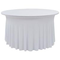 vidaXL 2x Fundas Elásticas para Mesa con Falda de 180x74cms Decoración Color Blanco,  Crema, y mas - details 0