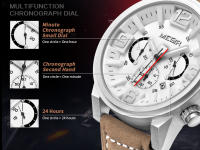 Reloj De Pulsera Deportivo De Lujo Para Hombre MEGIR Con Dial De 48mm Cuarzo Resistente Al Agua De Leather Calendario Cronógrafo Moda Y Casual - details 5