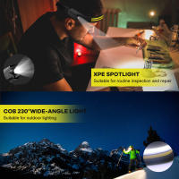 Linterna Frontal LED Sensor Recargable USB Con Batería De 2000mAh Para Camping Pesca Al Aire Libre Resistente Al Agua Con Modos De Iluminación Variable - details 25