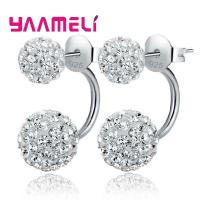Pendientes De Estilo Disco Con Cristales CZ Austriacos En Plata De Ley 925 Para Mujer 11 Colores Disponibles Joyería De Tendencia - details 0