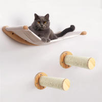 Juego De 3 Piezas De Hamaca Para Gatos Con 2 Postes De Rasguño Muebles Para Mascotas De Interior Soporte De Pared Cama De Percha Para Gatos - details 5