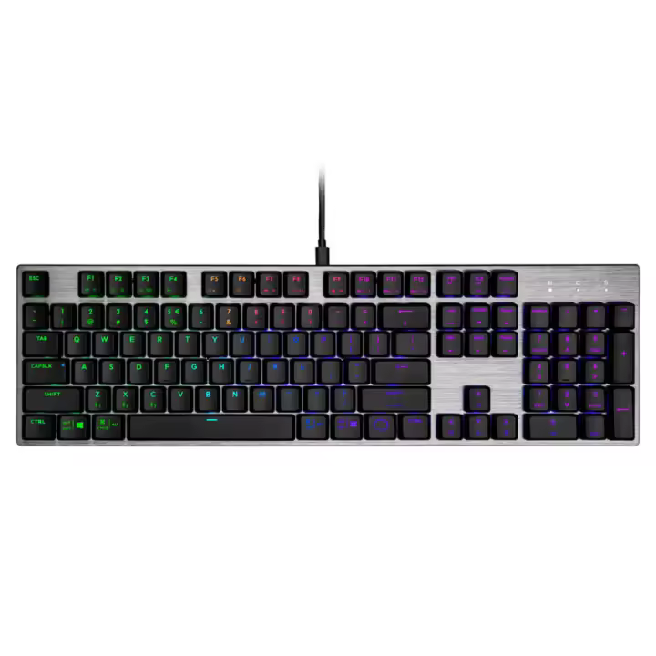Teclado Mecánico Gaming Cooler Master SK652 con Interruptores Rojos de perfil bajo TTC Red, retroiluminación RGB, diseño de aluminio cepillado, 16.7 millones de colores, tasa de respuesta 1ms, disponible en color negro/gris y blanco metalizado - 1