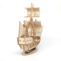 Puzzle De Madera 3D De Barco Con Sails 1PC Modelo De Montaje DIY Decoración De Escritorio Regalo De Manualidades De Madera - details 5