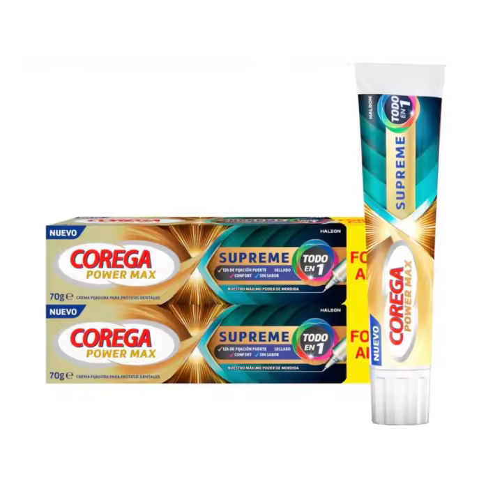 Pack 2 Unidades Corega Supreme Crema Fijadora Prótesis Dentales 70 g - 1