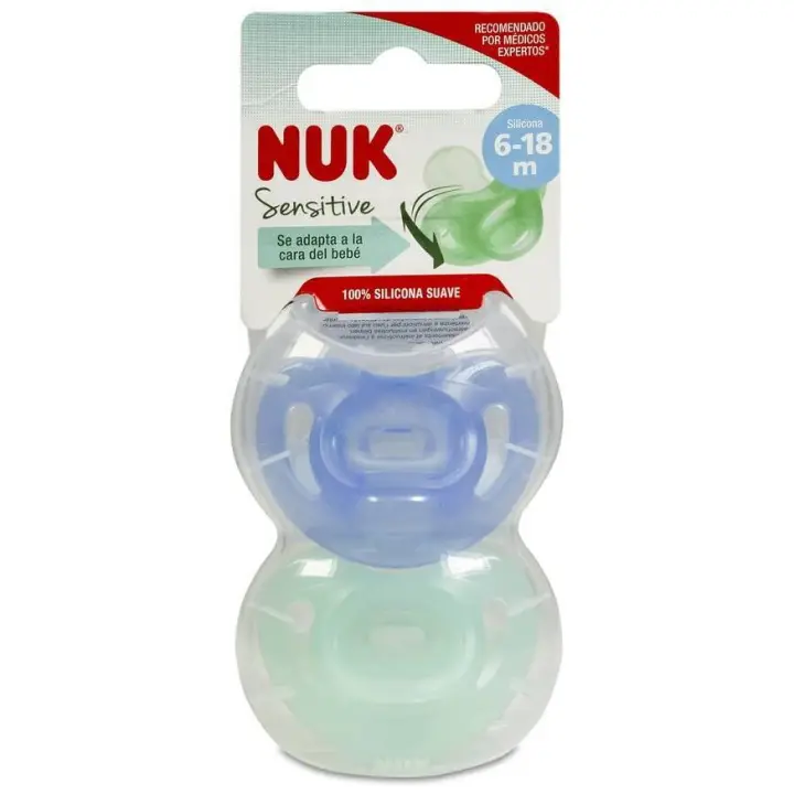 Nuk Chupete Sensitive Silicona 6-18 Meses, 2 Unidades - 1