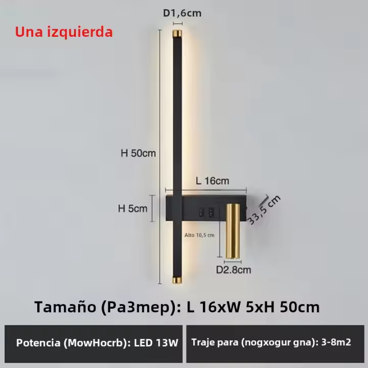 Lámparas De Pared Nórdicas Modernas LED Para Decoración Interior De Hogar Lámpara De Noche Para Cama Sala De Estar Sofá Luz De Fondo - 1