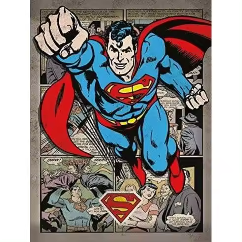 Detodoexpres Lienzo Canvas Superman DC Comics 30X40 - Arte de Pared Oficial - 1