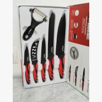 Juego de 5 Cuchillos de Cocina Antiadherentes, 5 piezas, Mangos Ergonómicos, Fácil de Limpiar, Con 1 Peladador - details 3