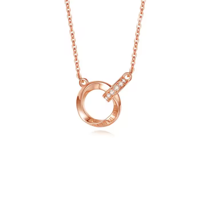 Collar de plata de ley 925, colgante circular - 1