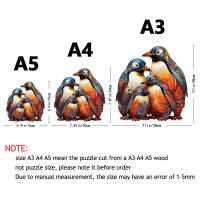 Puzzle De Madera Con Dibujos Irregulares De Pingüino Regalo Elegante En Caja Para Interacción Familiar Y Alivio Del Estrés En Adultos - details 2