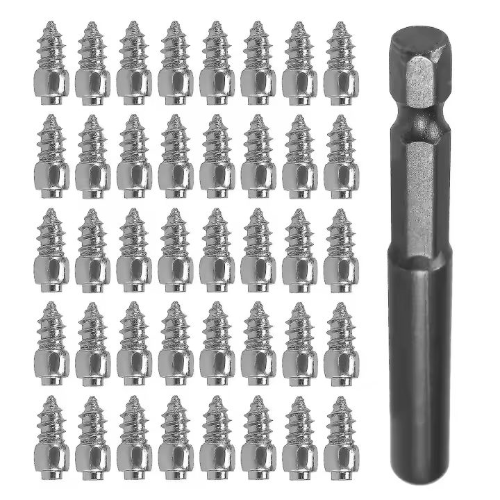 100 tornillos de 9 mm + 1 casquillo de taladro, antideslizantes, para coche, SUV, ATV, rueda, neumático, nieve - 1