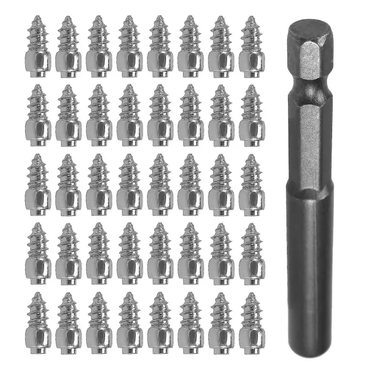 100 tornillos de 9 mm + 1 casquillo de taladro, antideslizantes, para coche, SUV, ATV, rueda, neumático, nieve - 1
