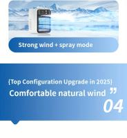 Ventilador Mini Acondicionado Recargable USB 2025 - Dispositivo Portátil de Enfriamiento para Escritorio con Batería de Litio, Carga Inalámbrica y USB, Ideal para Hogar, Oficina o Dormitorio, Capacidad de Batería: 3000mAh - details 8
