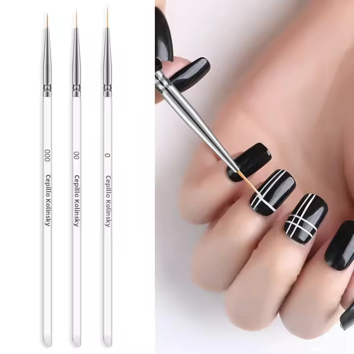 Set De 3 Rotuladores Para Dibujar Y Pintar Uñas Con Brocha Liner Para Arte De Uñas DIY Kit De Manicura - 1