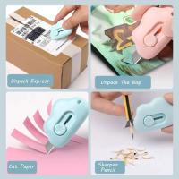Cuchillo De Uso Portátil Kawaii Nubes Para Desempaquetar Y Exponer Artículos Escolares Suministros De Escritorio Herramienta Práctica Para Estudiantes Y Oficina - details 0