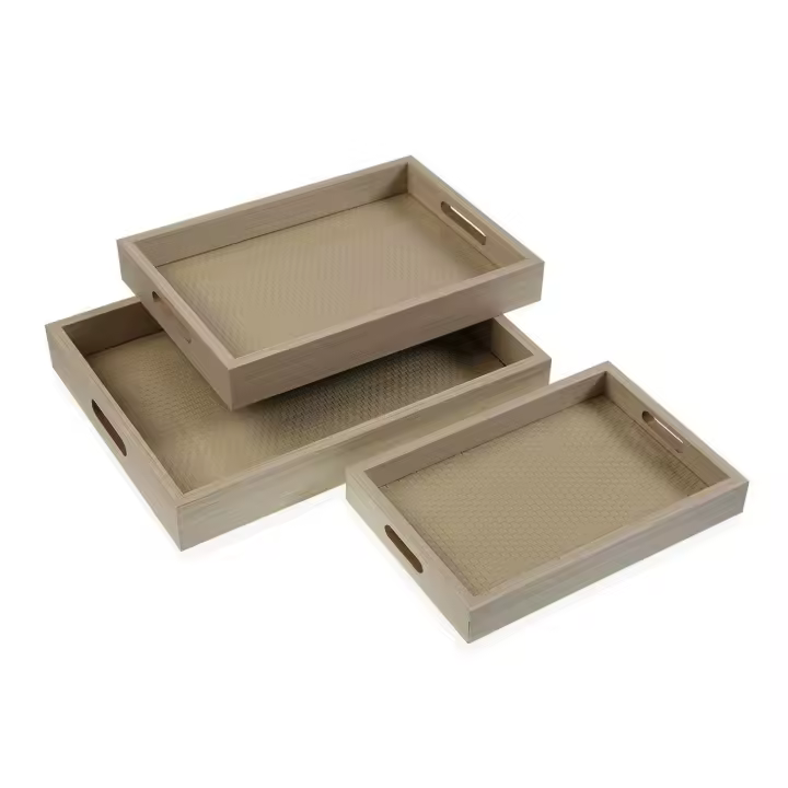 Juego de Bandejas Versa Madera MDF 30 x 5,5 x 40 cm (3 Piezas) - 1