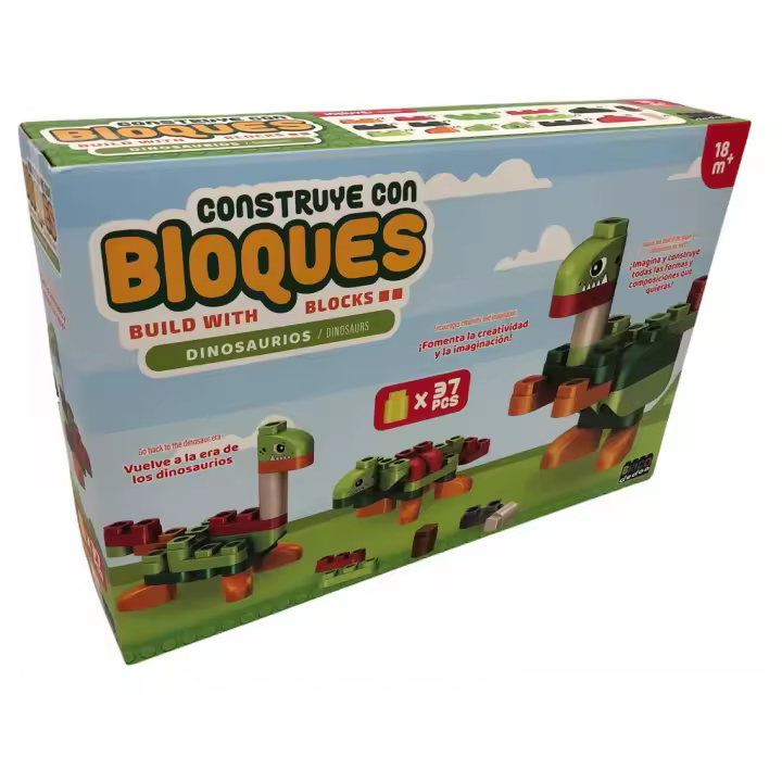 Dinosaurio Bloques de Construcción 37 Piezas Encajes BRICODEDOS - 1