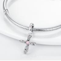 LAZA 1PC Colgante De Cruz Perfume Plata Esmaltada Para Hacer Pulseras Joyería Para Mujer Bola De Zirconia Metálica Peso 3g - details 22